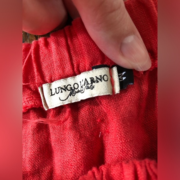 Lungo L’Arno Women’s M 100% Linen Boat Neck Short-Sleeve Coral Pink Dress - VGUC - Picture 4 of 10